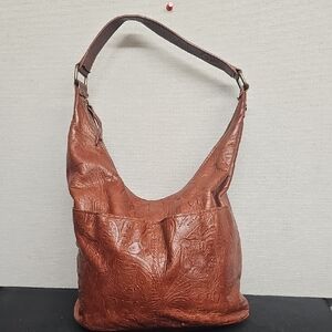 AMERICAN LEATHER CO. FLORAL TOOLED HOBO BAG BFPM-01-071